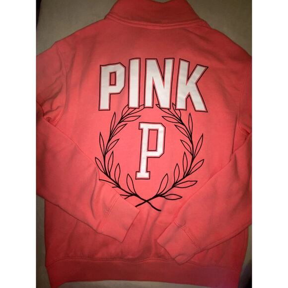 Vintage Victoria Secret PINK Quarterzip Varsity Pullover Sweatshirt Size Small - Picture 5 of 5